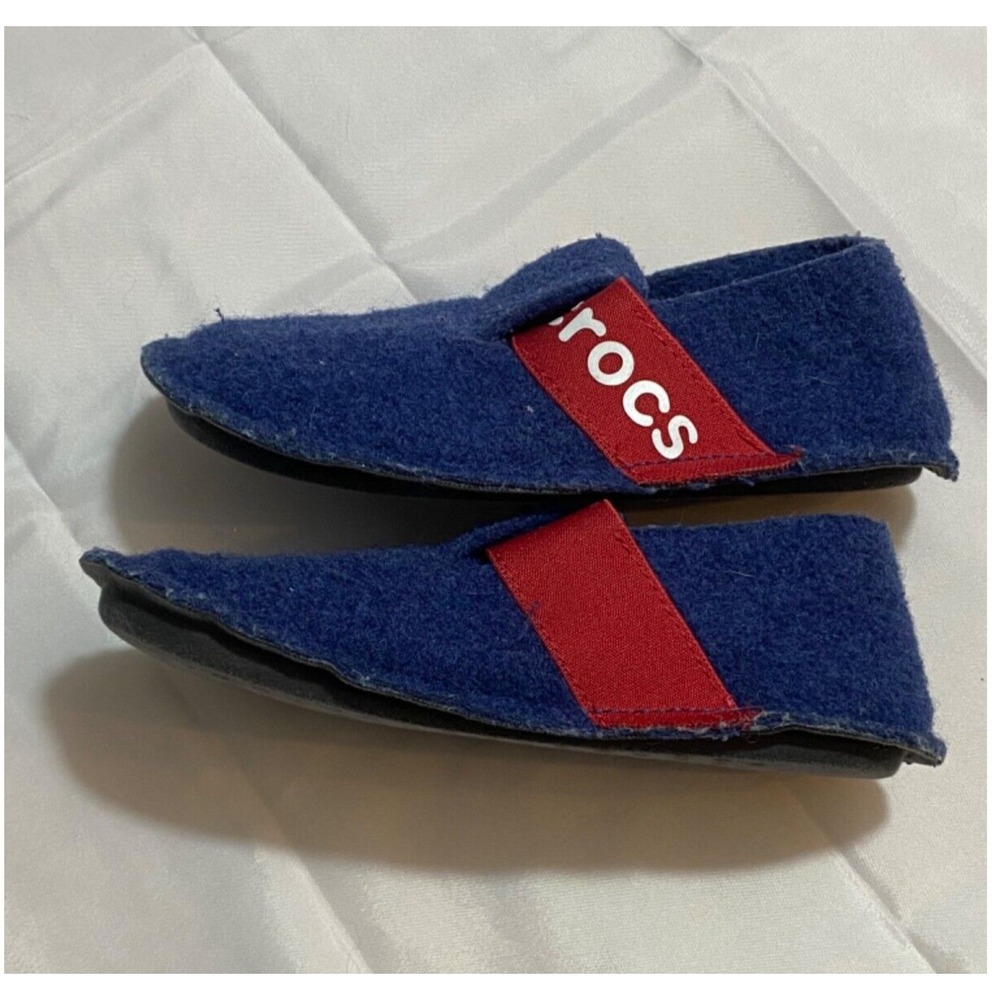 CROCS Classic Blue Felt Slippers Size UK 13C US 13 / 1